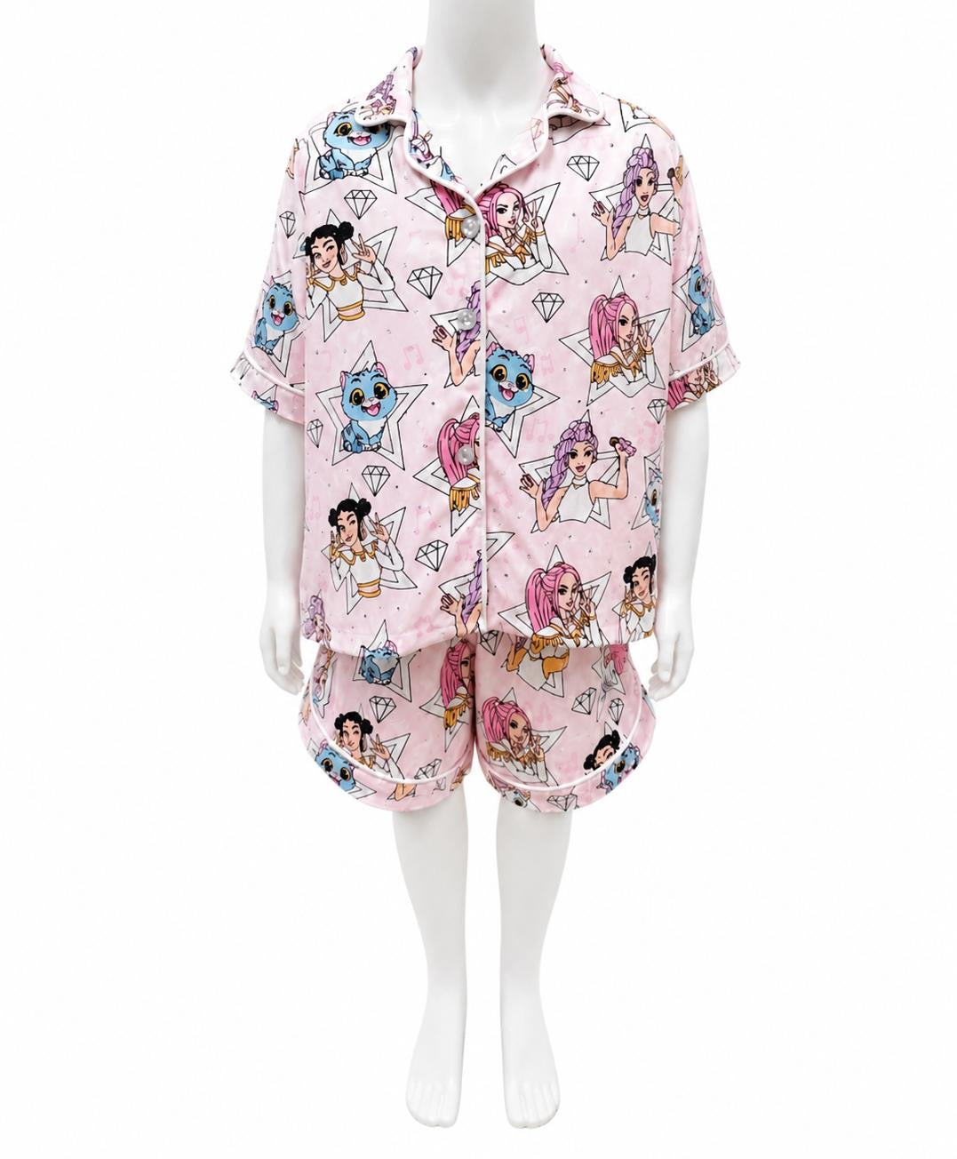 Huntrix Satin Embellished girls pajamas