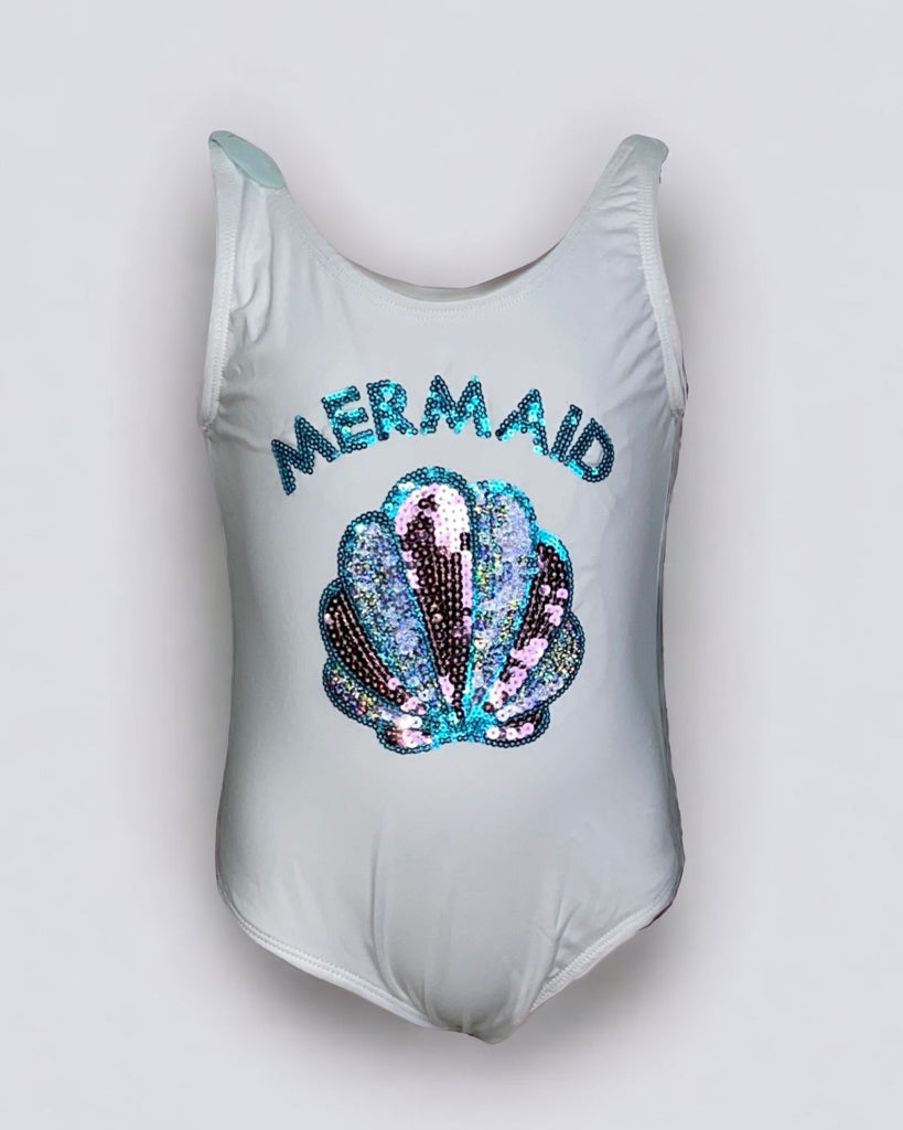 Mermaid sequined swimsuit with petals