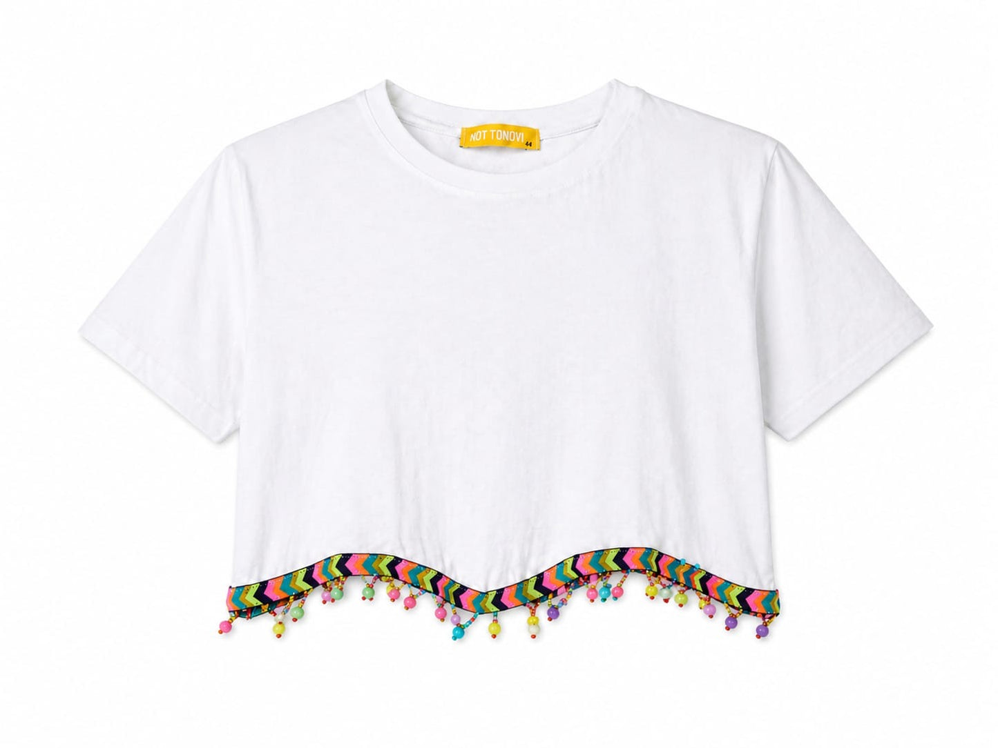 Colorful Tassel White tshirt