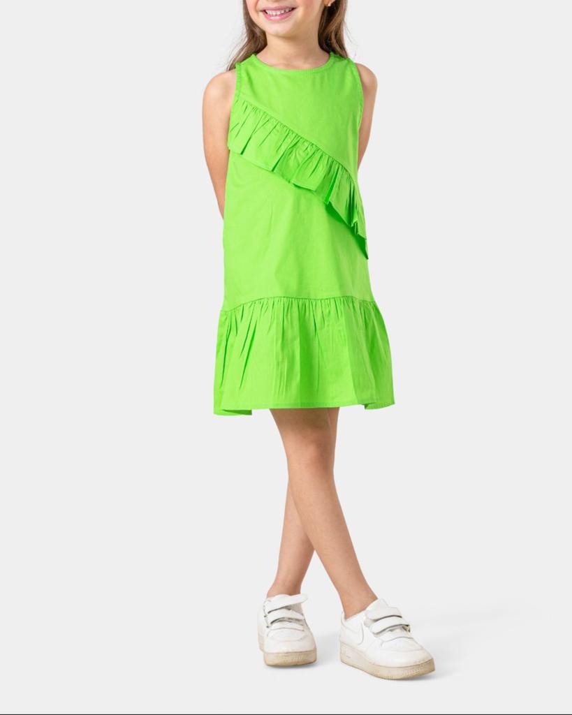 Lime poplin dress