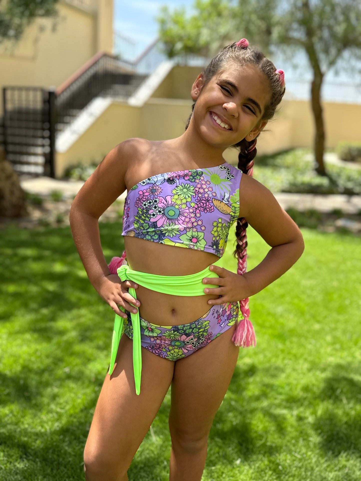 Neon Stars girls swimsuit