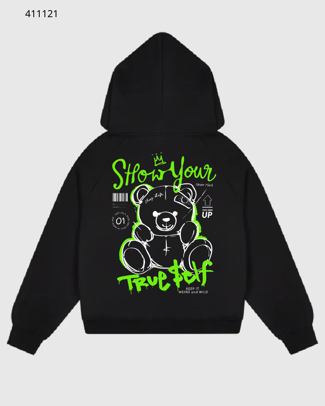 Neon bear hoodie