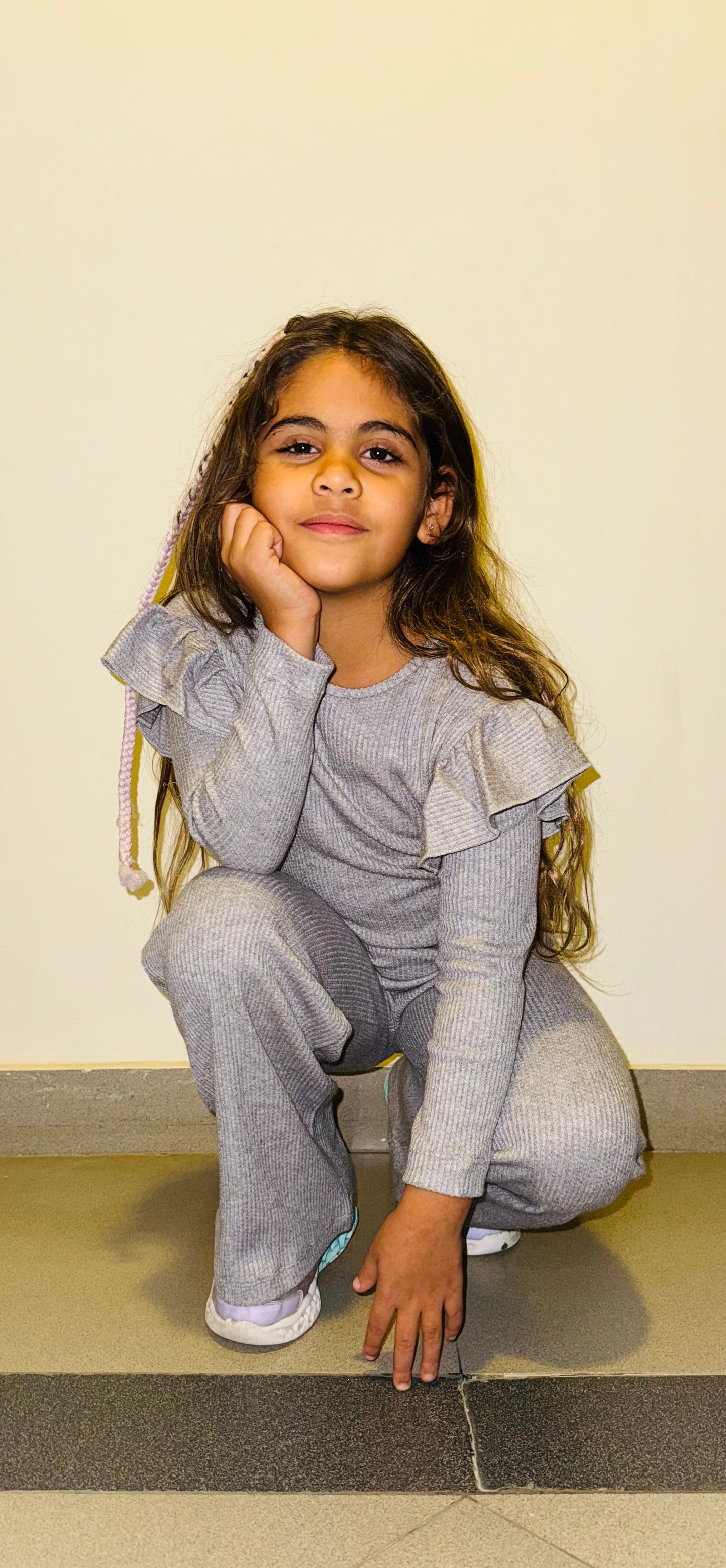 Light grey ribbed set