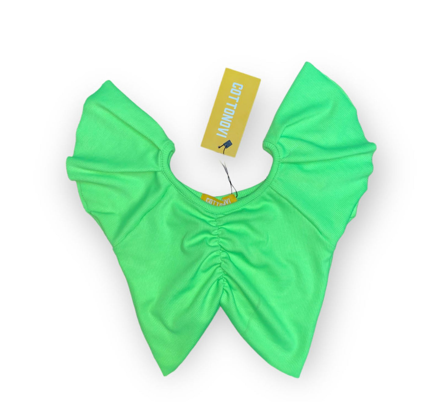 Ruched Lime Green Crop top