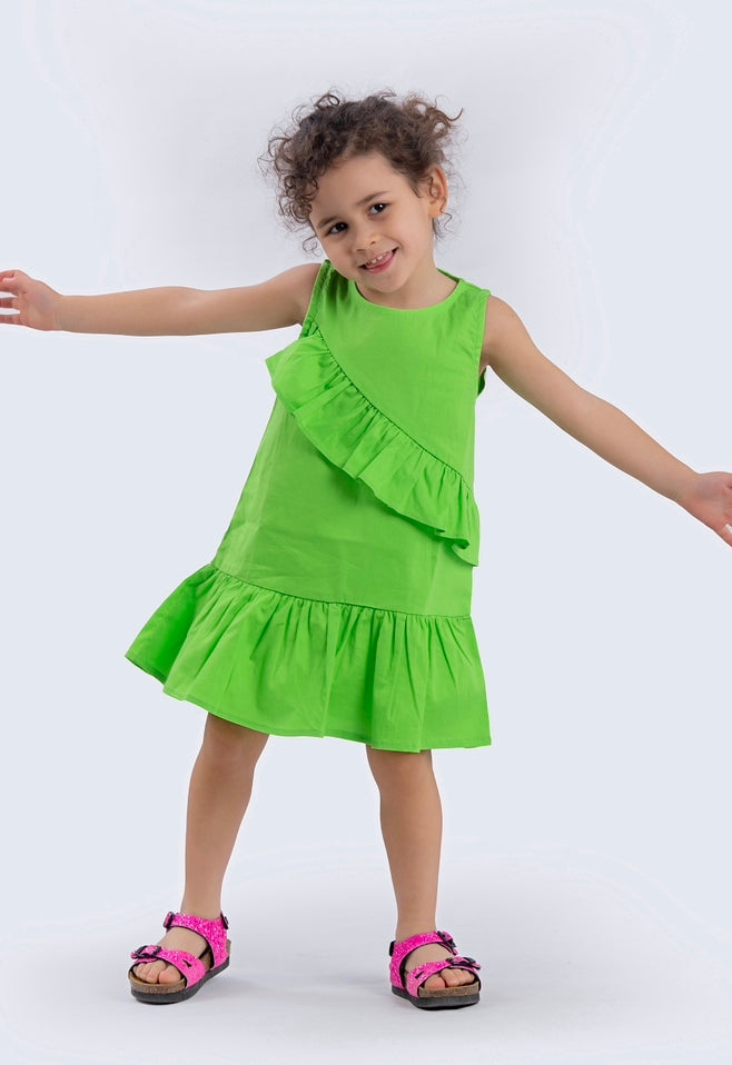 Lime poplin dress