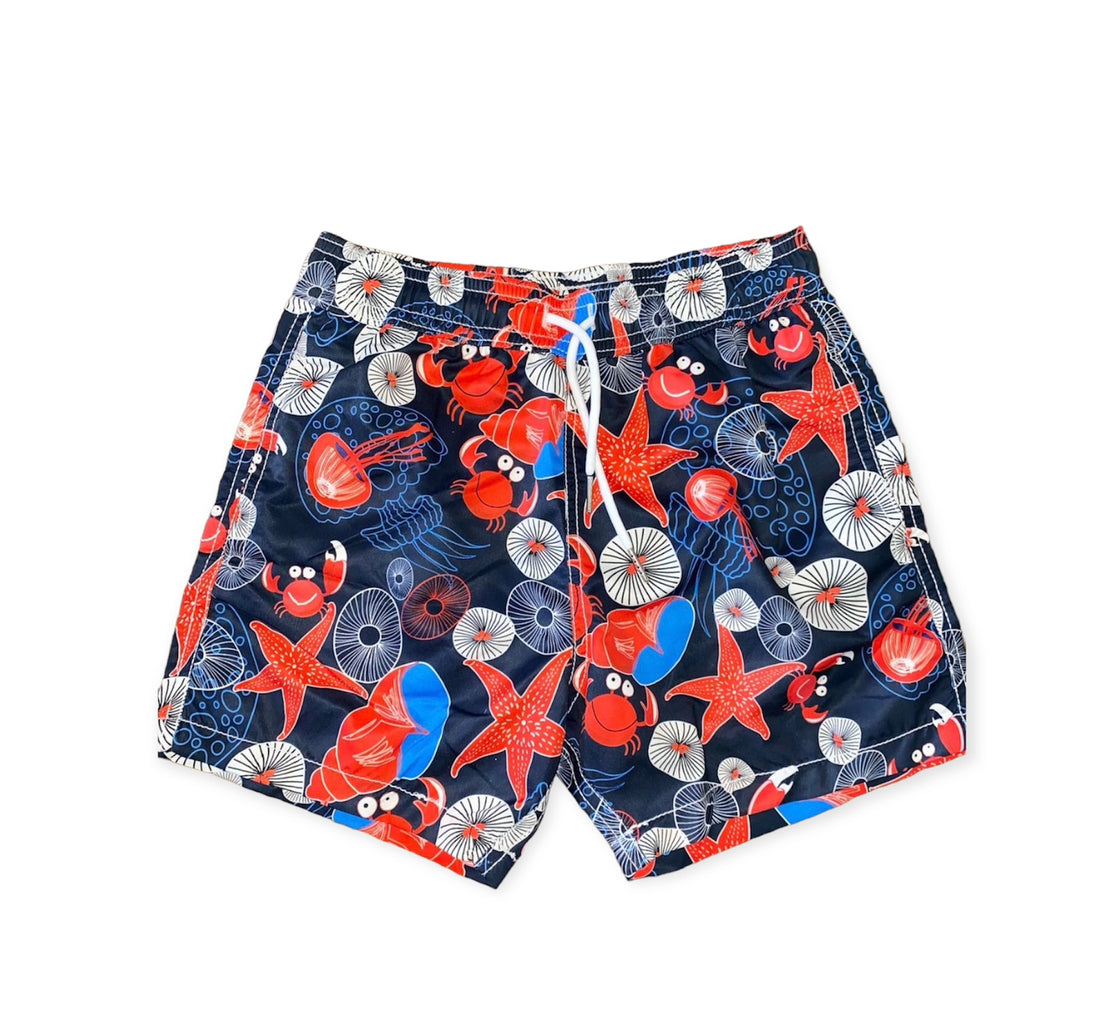 Crabs & Star Fish Navy Boys Swimsuit