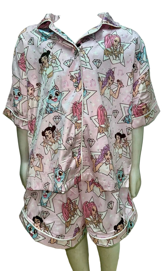 Huntrix Satin Embellished girls pajamas