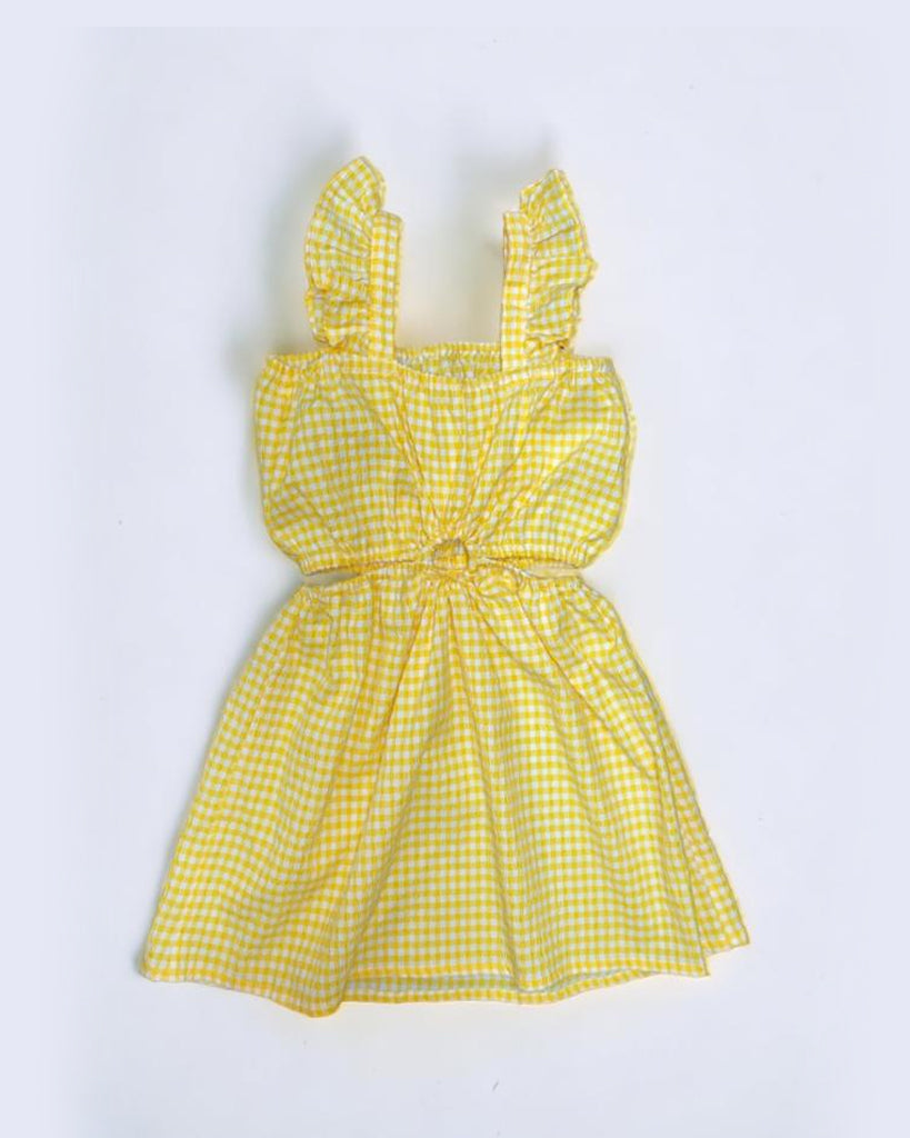Yellow cutout dress