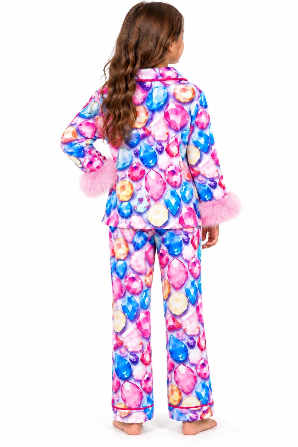 Bedazzled fur fleece pajamas