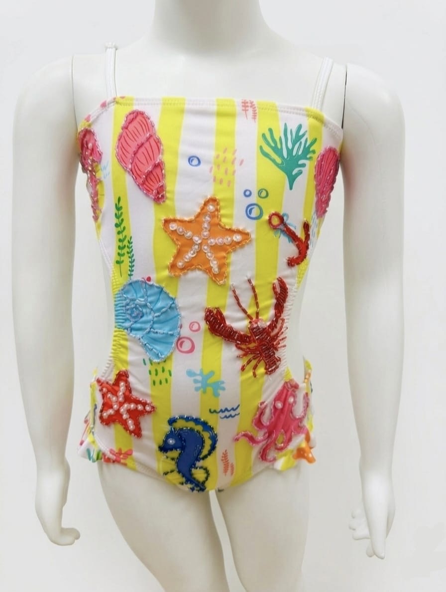 Sequined sea life swimsuit