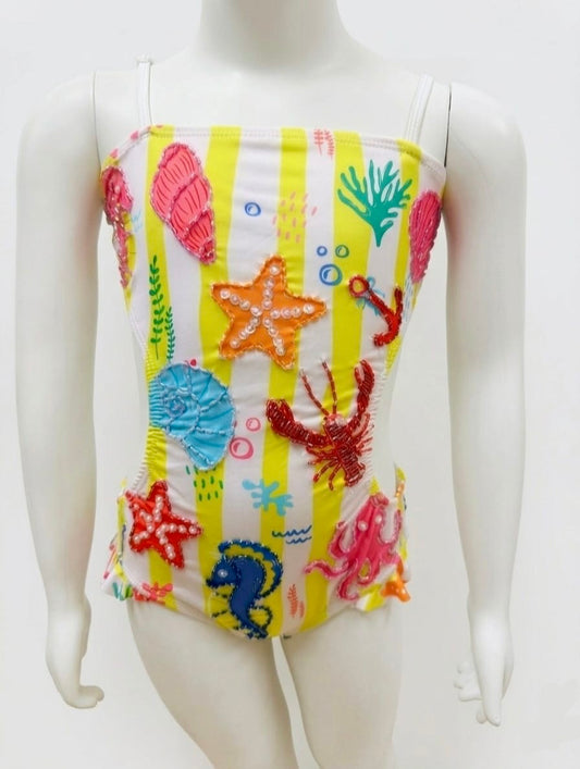 Sequined sea life swimsuit
