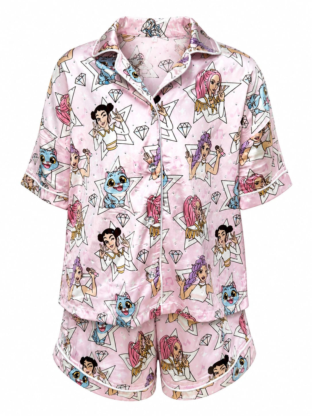 Huntrix Satin Embellished girls pajamas