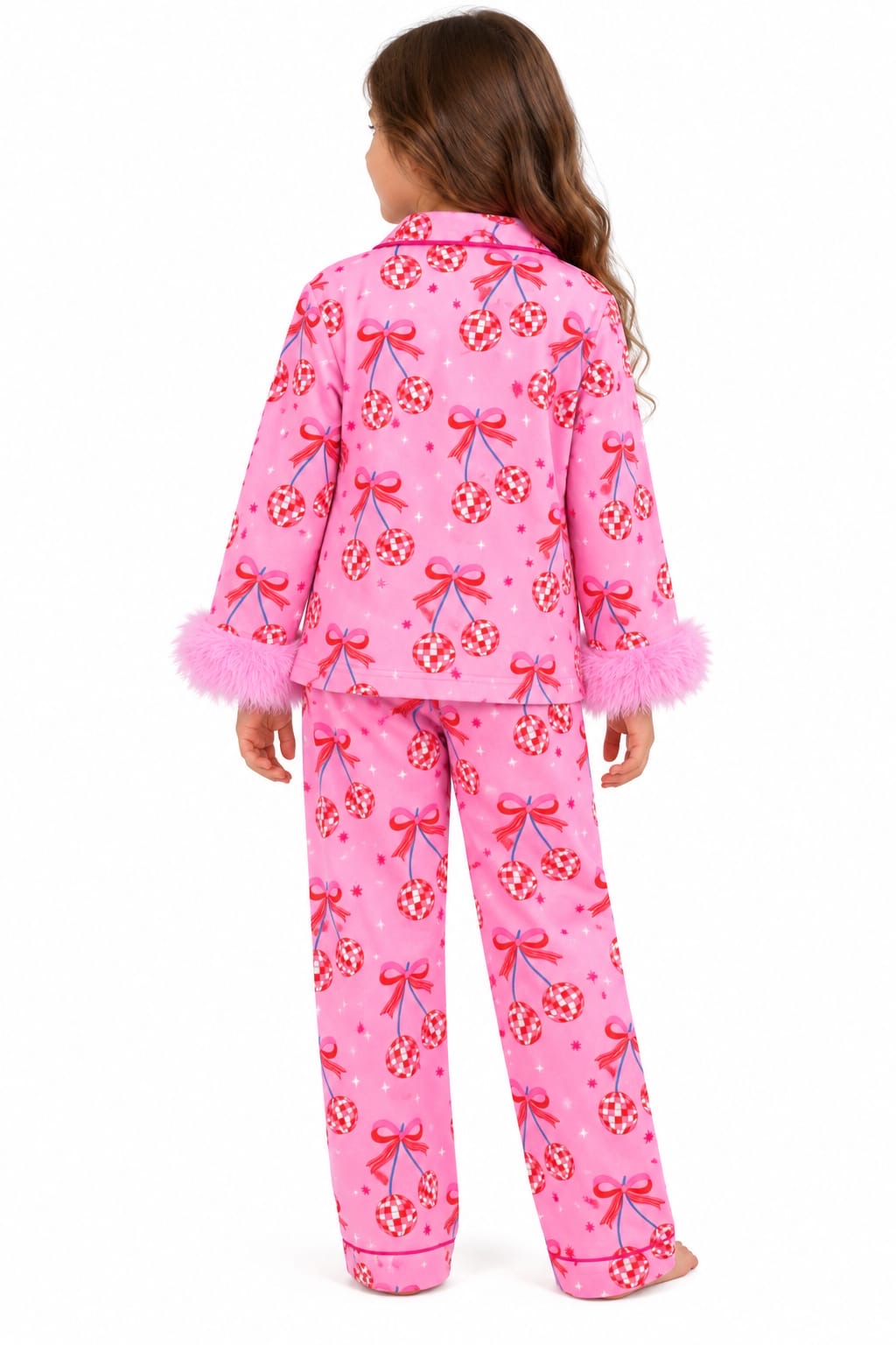 Disco Cherries fur fleece pajamas