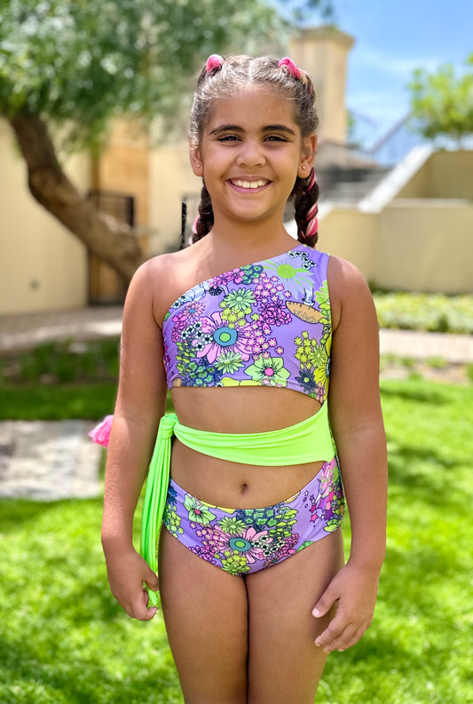 Neon Stars girls swimsuit