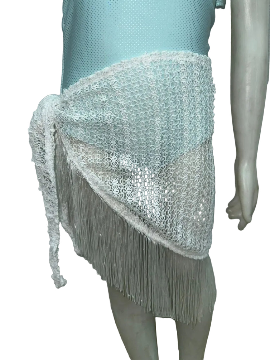 White fringes crochet girls pareo