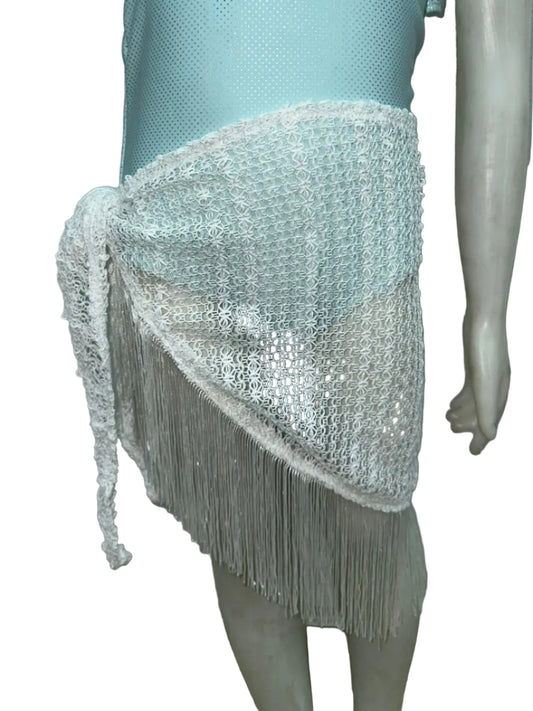 White fringes crochet girls pareo