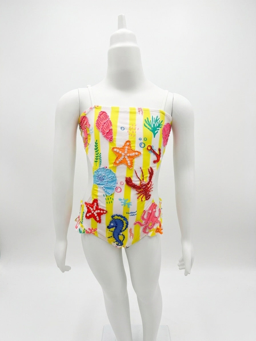 Sequined sea life swimsuit