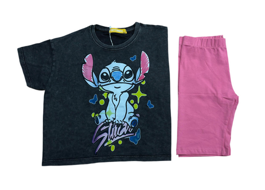 Stitch washed biker set