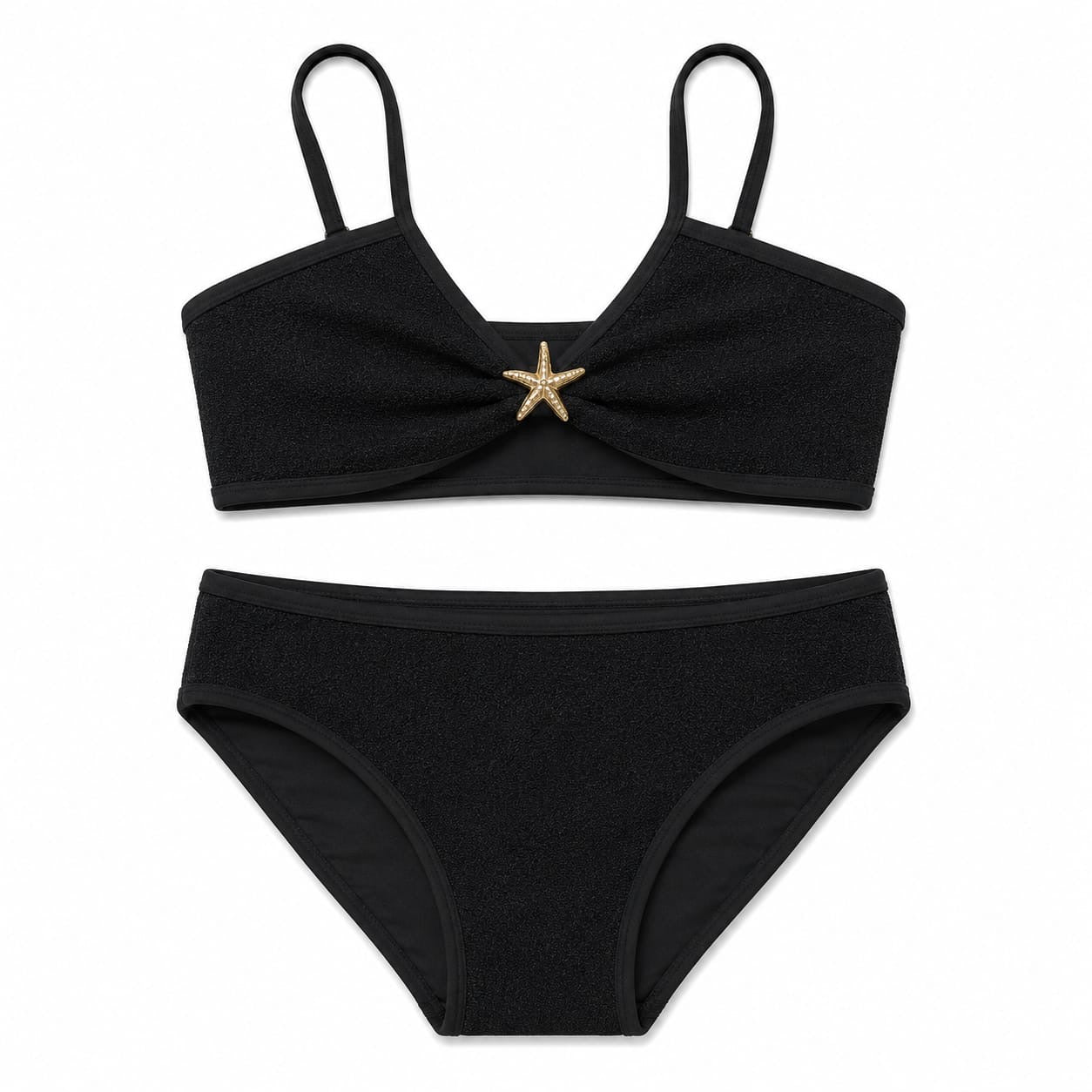 Black sparkle girls swimsuit