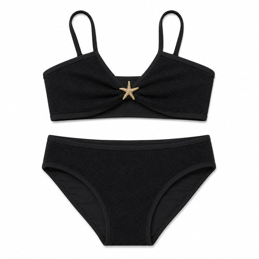 Black sparkle girls swimsuit