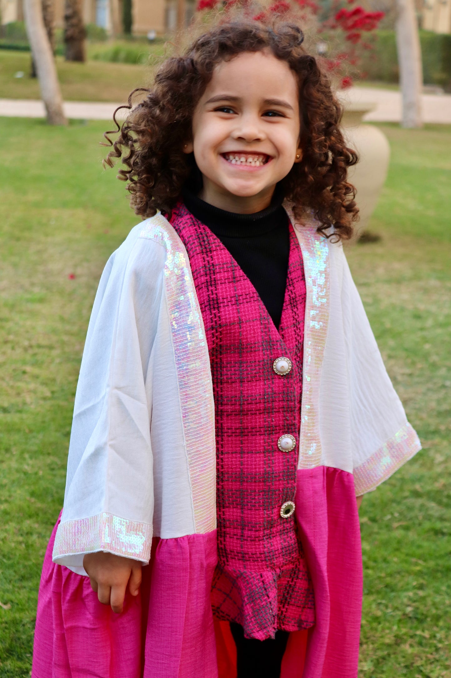 Fuschia sequined Kaftan
