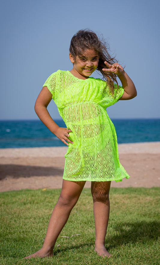 Neon Yellow Mesh coverup