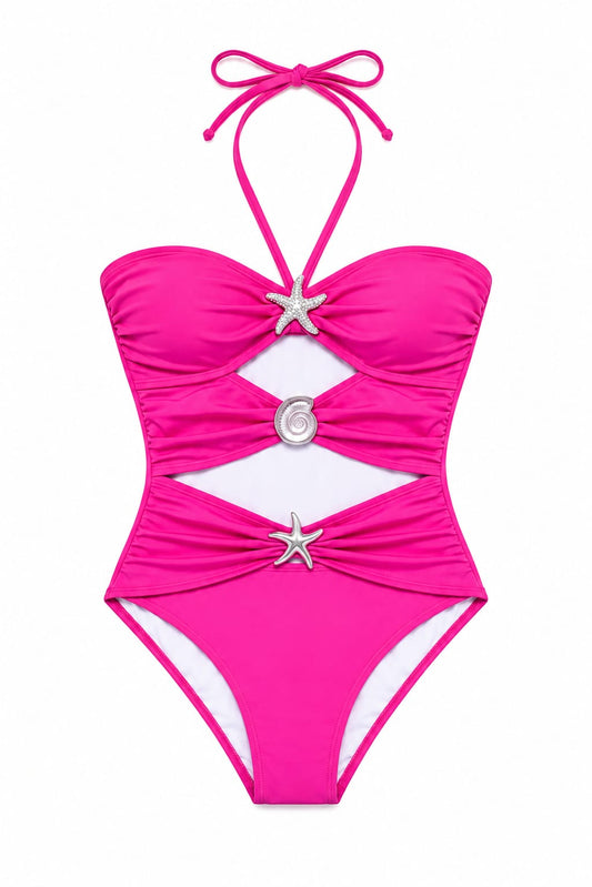 Fuschia Stars girls swimsuit