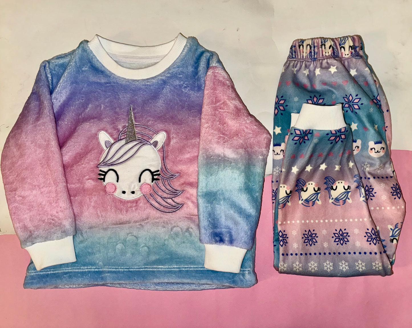 Unicorn Tie dye Fleece Pyjamas