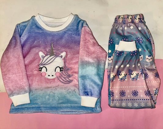 Unicorn Tie dye Fleece Pyjamas
