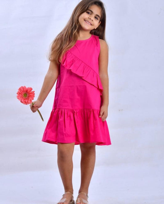 Fuschia poplin dress