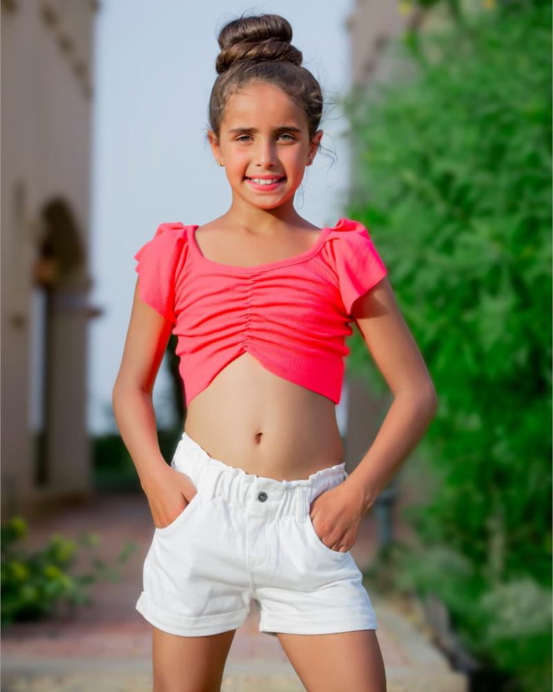 Hot pink Ruched Crop Top