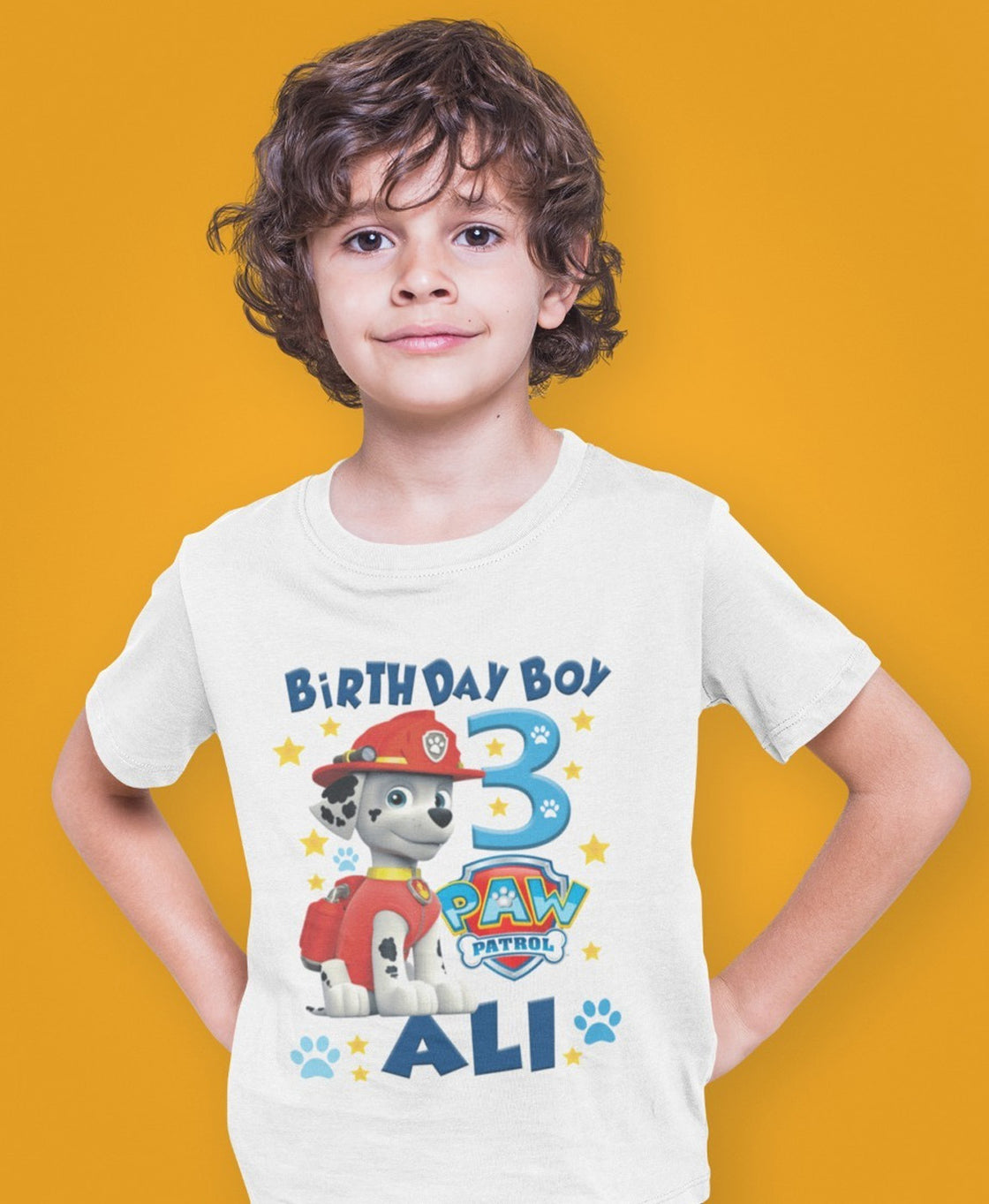 our customized birthday boy paw patrol T-shirt