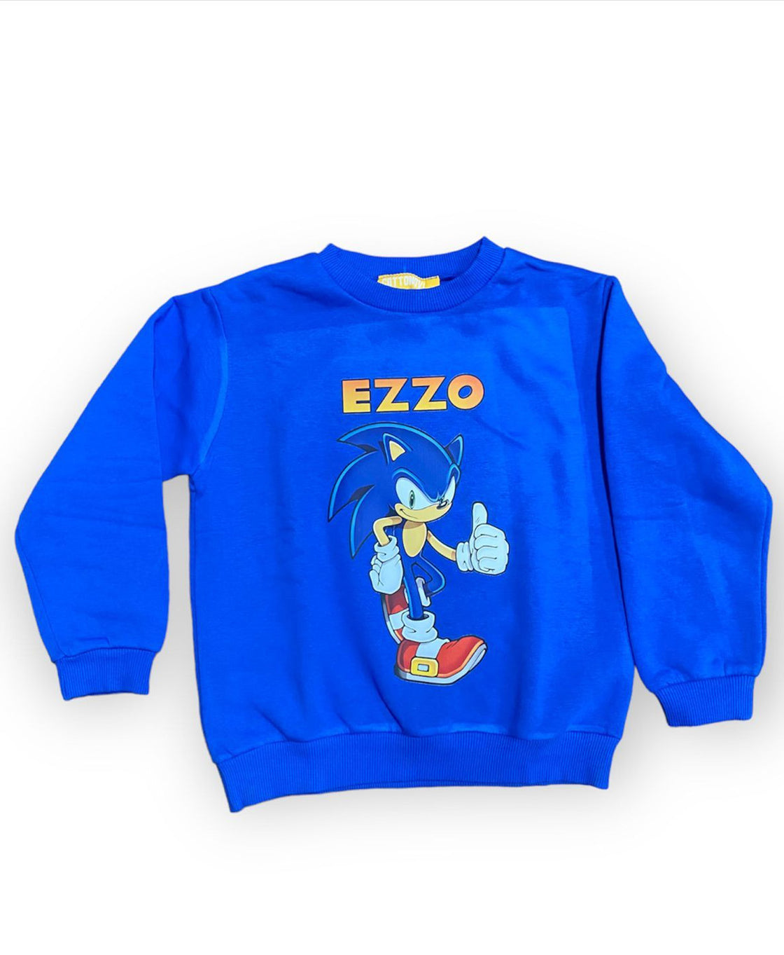 Blue Sweatshirt with Sonic Print  ( Sonic + Name )