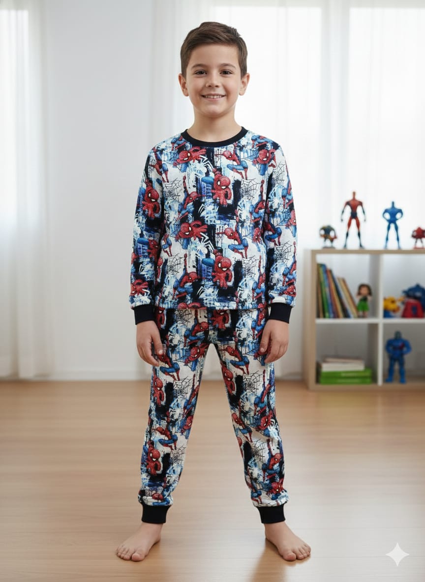Spider-Man buildings fleece pajamas