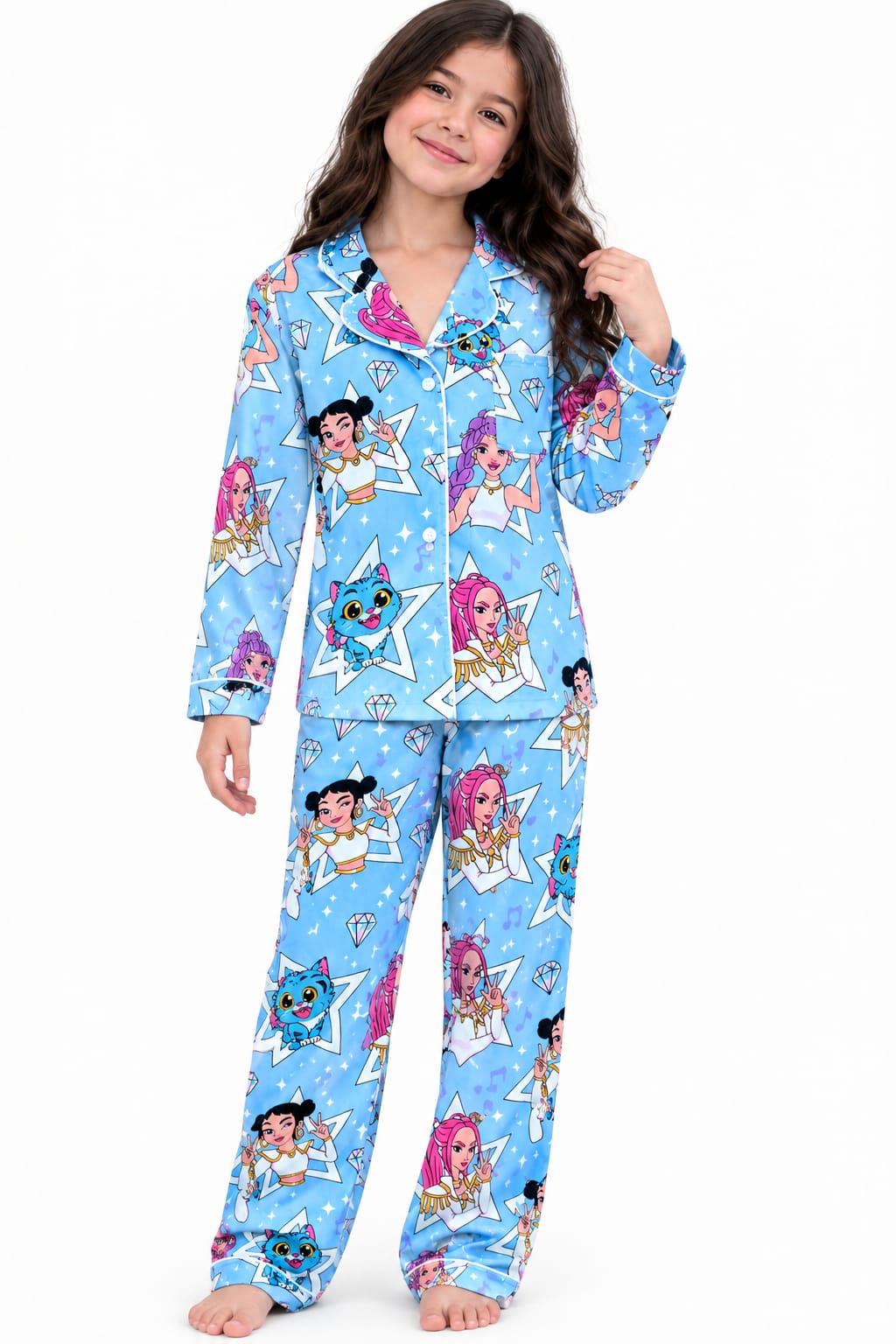 Huntrix diamond Fleece pajamas
