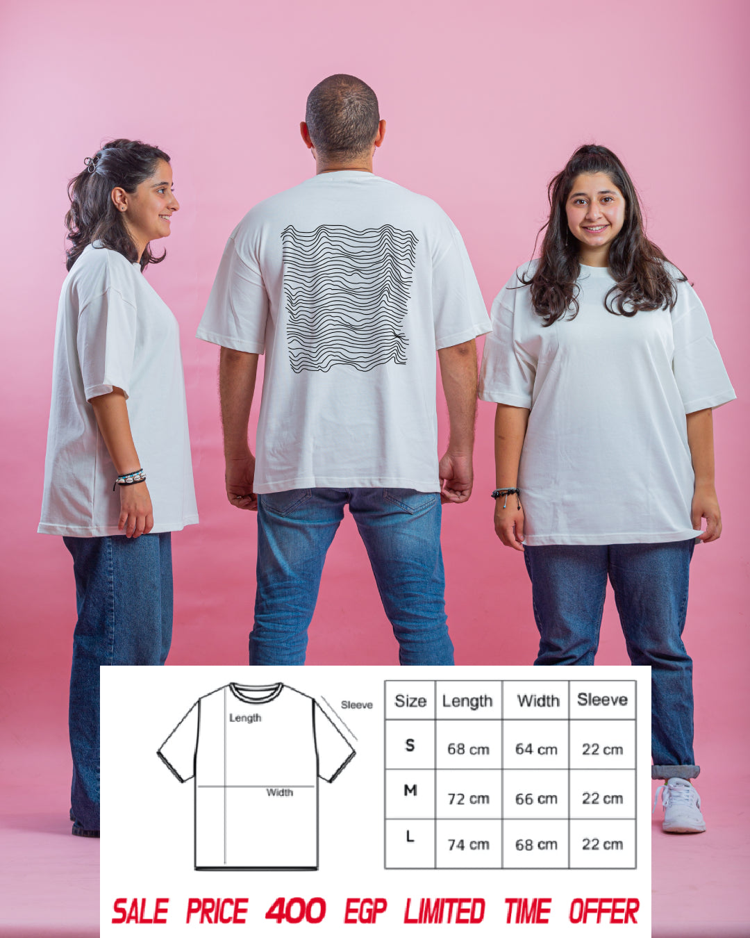 Adults White Oversized Tshirt