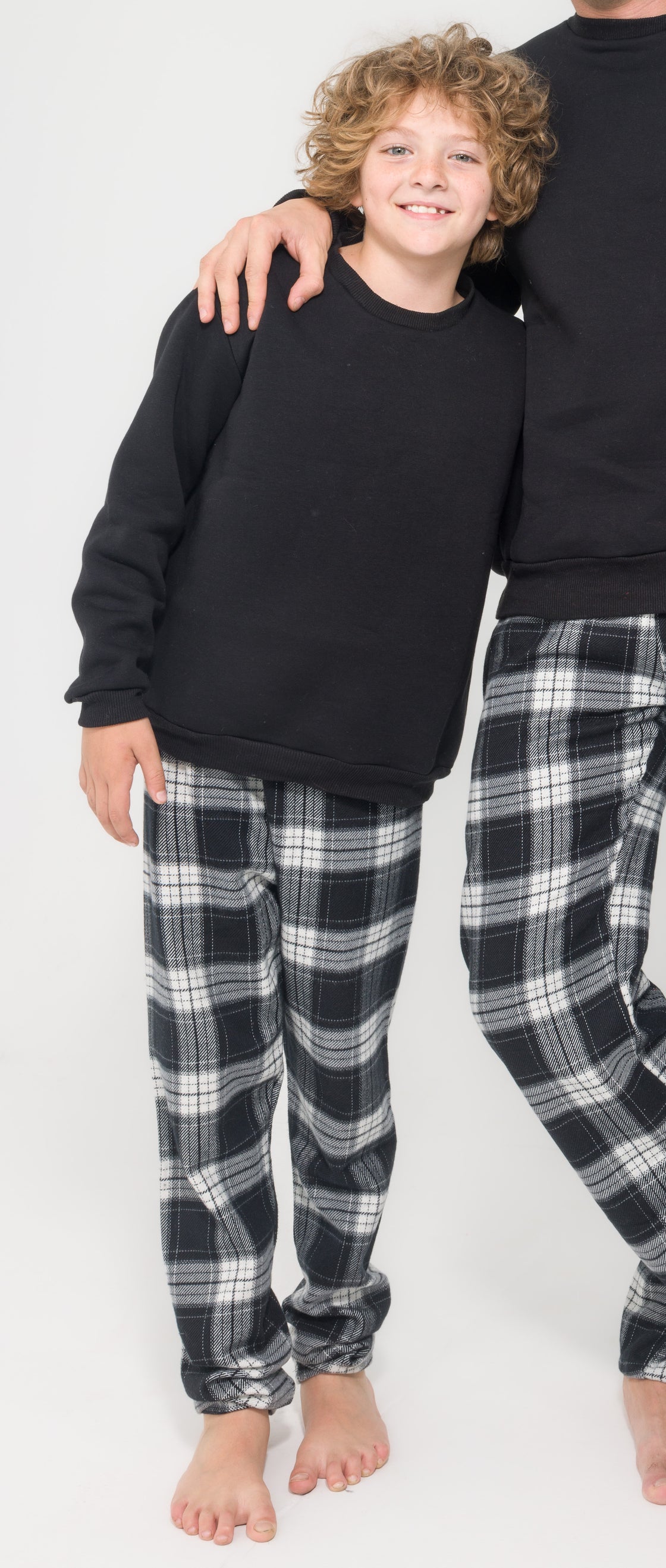 Black/ Gray Plaid boys pajamas