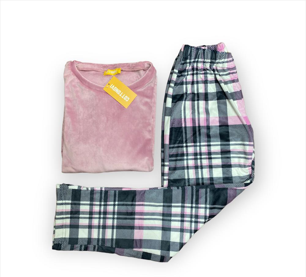 Cashmere plaid Fleece Women Pyjamas