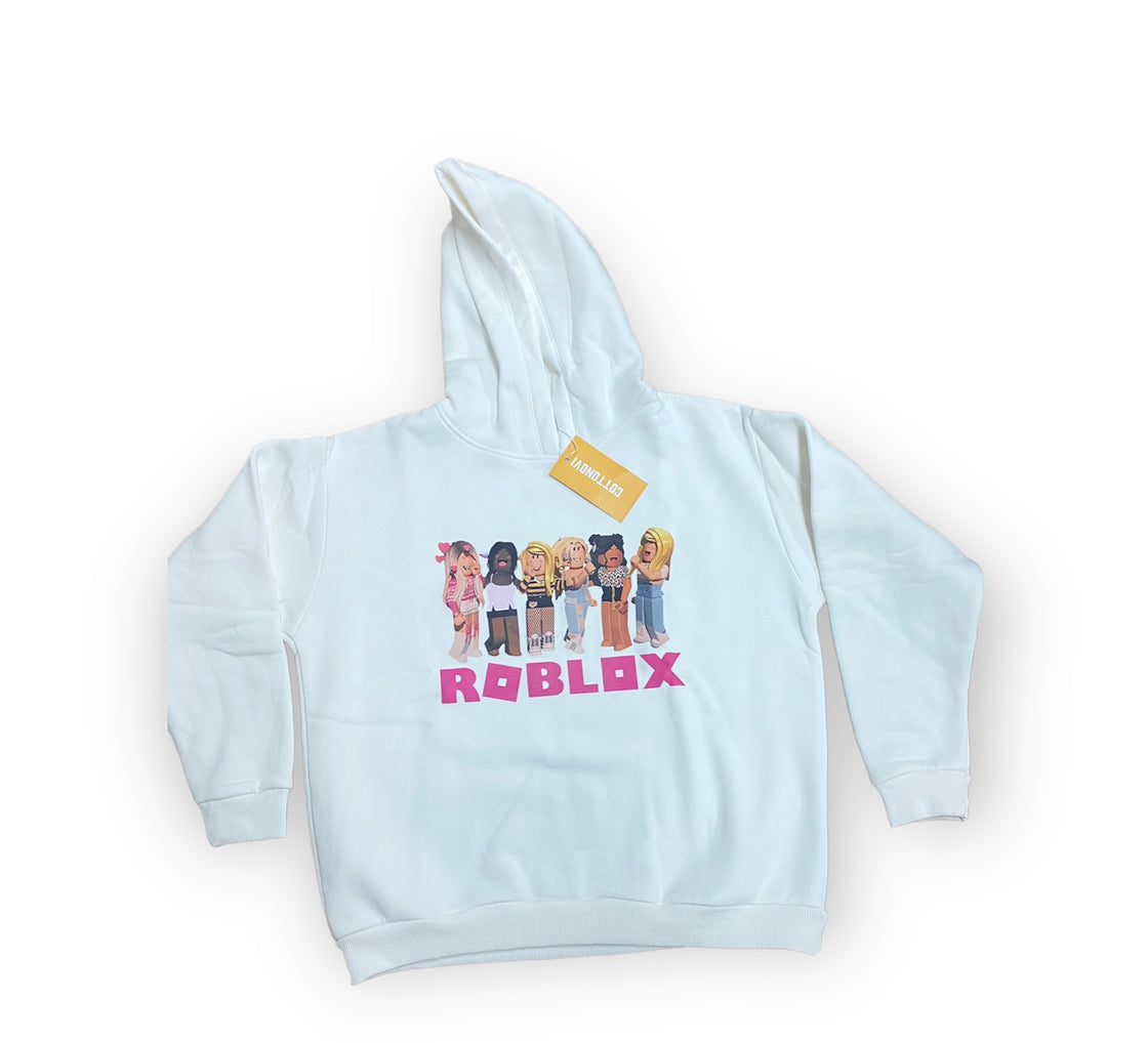 Girls Roblox white hoodie (Code: robloxgirlst5)